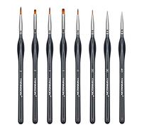 Transon Set di 8 pennelli per pittura artistica, con manico triangolare, per miniature, modellini, pittura del viso, adatti per pittura acrilica, guazzo, acquerello, olio