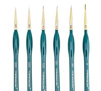 Transon Set di pennelli sottili per dettagli, 6 pezzi, per modellini in miniatura e pittura artistica, verde