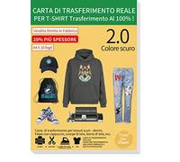 TransOurDream (10 fogli A4, pellicola grigia) carta termoadesiva a getto d'inchiostro per magliette scure, jeans e borsa di tela, pellicola stampabile per stampanti a getto d'inchiostro (I-3-2.0-10)