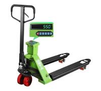 Transpallet con forca per pallet Carrello elevatore che pesa carrello idraulico 2000 kg transpallet manuale trasportatore di carico con bilancia stampa Movimentazione dei materiali(69cm)