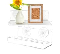 Transparent Acrylic No-Drill Floating Bracket | Window Plant Shelves | Window Sill Extender Shelf Bracket For Bedroom, Balcony, Office, Greenhouse, Sunroom, Apartment, Patio Bathroom, Lounge,