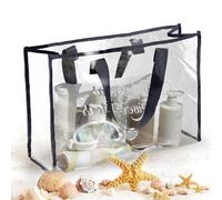 Transparent Beach Bag - Clear PVC Carry Bag | Waterproof Large Tote | Stadium, Beach, Pool, Laundry, Travel, See-Through Handy