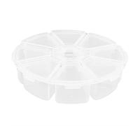 Transparent Bead Storage Box | 8 Compartment Organizer with Lids | Plastic Jewelry Box for Beads/Crafts/Small Parts | Sturdy & Simple to Maintain