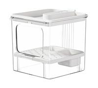 Transparent Bird Feeder, Cage Bird Food Container With Bathing Box, ABS PET | Feeding High Frequency Easy Refill Secure Cage Mounting Bathing Space ABS PET Construction For Small Birds