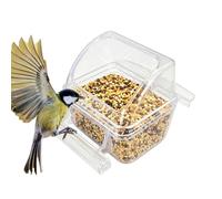 Transparent Bird Food Box & Automatic Parrot Feeder | Spill-Proof Dispenser For Seeds & Pellets, Clean-Cage Ƒood Trough For Parakeets & Finches, Durable Acrylic Bird Supplies