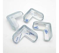 Transparent Corner Protector, Baby Furniture Corner Protector, Desk Edge Guard, Silicone Bumper with Double-sided Tape and 4 Edge Protectors for Cabinets and Tables (4 corners)