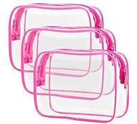 Transparent Cosmetic Bag Waterproof Size Bag, Men's and Women's Applicable, Can Carry Airport Airline Bags(Rose red)