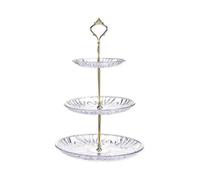 Transparent Crystal Dried Fruit Plate, Three-layer Dessert Table Decoration,snack Stand, Gift Fruit Plate, Cake Stand(gold)