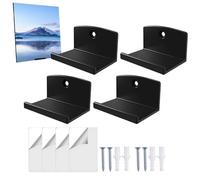 Transparent Floating Records Stand Organizer Wall Record Display Shelf - Acrylic 6.35x4.3x3.5cm |Comic Book Album Rack | Space Saving Walls Mounted Displays For Bedroom Living Room And Home Decor Sto