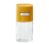 Transparent Jar - Salt Pepper Shaker for Cooking Baking Serving | Food Safe Glass Bottle with Drip Free Lid, Non Slip Condiment, Anti Tip Base for Home Kitchen Restaurant Countertop