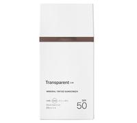Transparent Lab Mineral Tinted Sunscreen Dark SPF50 100 ml - Crema solare 100% minerale con ossido di zinco, peptidi e collagene, tonalità scura con copertura leggera, protezione UVA/UVB