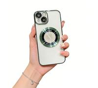 Transparent Magnetic Case Conver for iPhone, Compatible with Magsafe, Shockproof Slim Magnetic Phone Case Cover for iPhone 14 15 16 17 Pro Max (Green,For iPhone14)