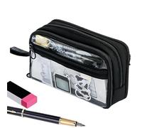 Transparent Pencil Case | Large Capacity Pouch | Travel Pen Pouch | Portable Makeup Organizer | Transparent Zipper Bag | Makeup Storage Pouch for Teen College Students Adults
