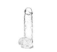 Transparent Piccolo Nice Slim TPE Dildo G-Spot Anal Suction Cup Body-Safe Beginner Friendly for Women and Men