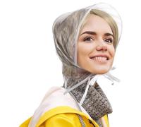 Transparent Rainwear Hat - Outdoor Shielding Brim, Lightweight PE Material, Durable Waterproof cap | Essential Weather Protection Gear, for Gardening Beach Travel Shopping Mother Girlfriend Lady