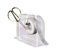Transparent Ribbon Reel Holder - Ribbon Storage Organizer Rack for Craft Room, Cake Shop, or Flower Store - Versatile Label Dispenser, Sticker Holder, Ribbon Organizer Rack