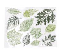 Transparent Seal DIY Rubber Stamp Set Green Leaf Design for Scrapbooking Photo Album Decoration Crafting Thermoplastic Rubber Material 48g Weight