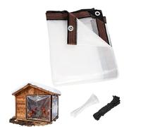 transparente - imperméable en PE | d'extérieur transparente avec bord renforcé, attaches de corde et de câble, résistante aux intempéries, idéale pour terrasse, jardin