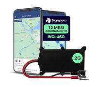 Transpoco GPS Tracker per Auto, Tracker in Tempo Reale, con SIM e Piano 30 Giorni, GPS per Bici, Flotte e Altro, Geofencing e avvisi antifurto, Piano di 12 Mesi, Supporto UE (FMT100)