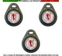 Transponder 3 Chiavi Elettroniche Prossimità Antifurto Codici Sicurezza Univoci