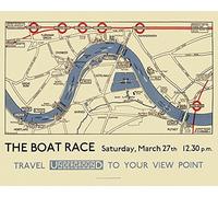 Transport for London-Cartina Boat Race, 40 x 50 cm, Tela Stampe, Multicolore