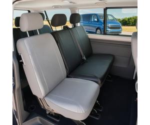 Transporter Coprisedili in similpelle per VW T6, doppia panca posteriore