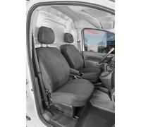 Transporter Coprisedili in tessuto per Ford Transit Courier 2, 1 sedile singolo conducente (incavo del bracciolo a destra) & sedile singolo passeggero anteriore
