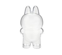 Transwon Custodia protettiva per Labubu Fall in Wild/Let's Checkmate, custodia rigida con portachiavi per macaron emozionante con costumi (solo custodia in acrilico)