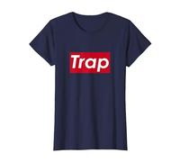 Trap Musica King Concerto Swag Beat Dj Live Testi Queen Top Maglietta, Donna, Navy, S
