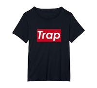 Trap Musica King Concerto Swag Beat Dj Live Testi Queen Top Maglietta, Donna Plus-Size, Nero, 5X