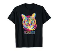 Trap Neuter Return (TNR) The Humane Solution Gatto Arte Amore Maglietta