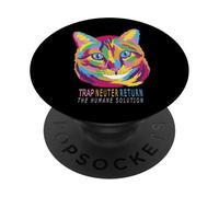 Trap Neuter Return (TNR) The Humane Solution gatto arte amore PopSockets PopGrip Adesivo