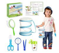 trap Set, Kids Nature Exploration Tools, 7.68x7.17x2.48 inches Portable Outdoor Observer Catching Kit with Net and Container, Fly Catcher for Playground Backyard