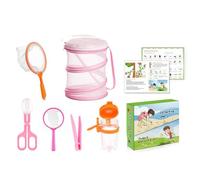 trap Set, Kids Nature Exploration Tools, 7.68x7.17x2.48 inches Portable Outdoor Observer Catching Kit with Net and Container, Fly Catcher for Playground Backyard