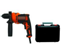 Black & Decker Trapano percussione 2 velocità meccaniche 710W mandrino autoserrante con valigetta e accessori - BEH710KQS