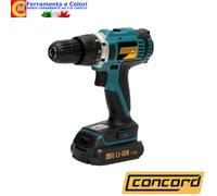Trapano a Batteria CONCORD 20V 1,3Ah Li-ion Con Kit Valigetta Punte Inserti