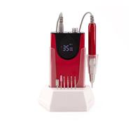 Trapano a batteria portatile 35K senza spazzole in lega di alluminio Pro 35000 giri / min Levigatrice for unghie elettrica Fresatura for trapano con base(Rose gold)