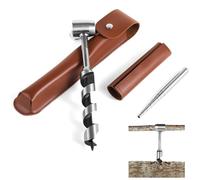 Trapano a mano a trivella da 25,4 cm, per fori per occhi, trapano manuale per legno con asta regolabile e chiave per sopravvivenza all'aperto