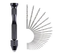 Trapano a Mano Modellismo Mini con 30 Pezzi Twist Drill Punte Trapano Elicoidali Precision 0,3-3.0mm per Foratura Modellismo Fai-da-te (31 Pezzi)