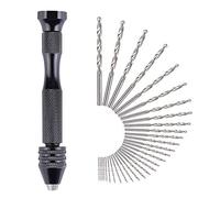 Trapano a Mano Modellismo Mini con 30 Pezzi Twist Drill Punte Trapano Elicoidali Precision 0,3-3.0mm per Foratura Modellismo Fai-da-te (31 Pezzi)
