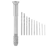 Trapano a Mano, Set di Mini Punte Elicoidali 10 Pezzi, Set di Utensili Rotanti per Trapano Elicoidale di Precisione, per Metallo Legno, Lavoro Manuale Fai Te, Gioielli,