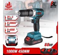 Trapano a percussione 1000W Brushless 25+3 Torque 3in1 Avviatore per Makita 18V