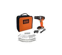 Trapano a percussione Black+Decker 12 V + 80 accessori + batteria 1,5 Ah + borsa per il trasporto BDCHD12S1A