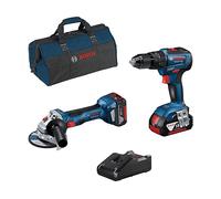 TRAPANO A PERCUSSIONE BOSCH 2 Tool 18V Profi GSB+GWS (2xPC4,0Ah;B)