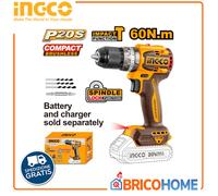 TRAPANO AVVITATORE A PERCUSSIONE NUDO BRUSHLESS 20V A BATTERIA - INGCO CIDLI2060