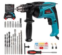 Trapano a Percussione con filo TEENO, 710 W, 230 V, 0-2800rpm, velocità variabile in continuo con pulsante rotante, Diametri di foratura: legno 25mm, calcestruzzo 13mm, metallo 13mm, blu