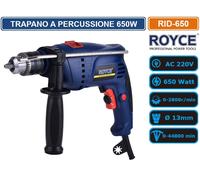 TRAPANO A PERCUSSIONE DA650W VELOCITA' REGOLABILE E REVERSIBIL MANDRINO 1,5-13MM