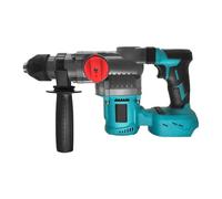 Trapano a percussione elettrico brushless a 2 modalità, martello perforatore a batteria da 26 mm, utensili elettrici portatili,Mattone, legno, acciaio(Noir)