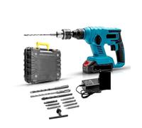 Trapano a percussione elettrico senza spazzole da 21 V, trapano a batteria, utensili elettrici rotanti multifunzione ricaricabili for batteria da 18 V,Mattone, legno, acciaio(2 battery)