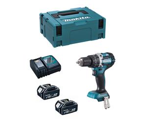 Trapano a Percussione MAKITA DHP484RTJ (2 x 5,0Ah + DC18RC + MAKPAC 2)